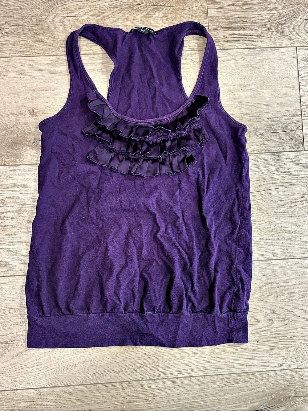 Purple Ruffle Tank Top